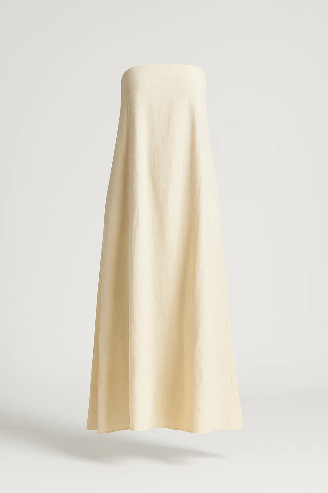 Farah | Trägerloses Maxikleid aus natürlichem Leinen | Lockere und minimalistische Passform