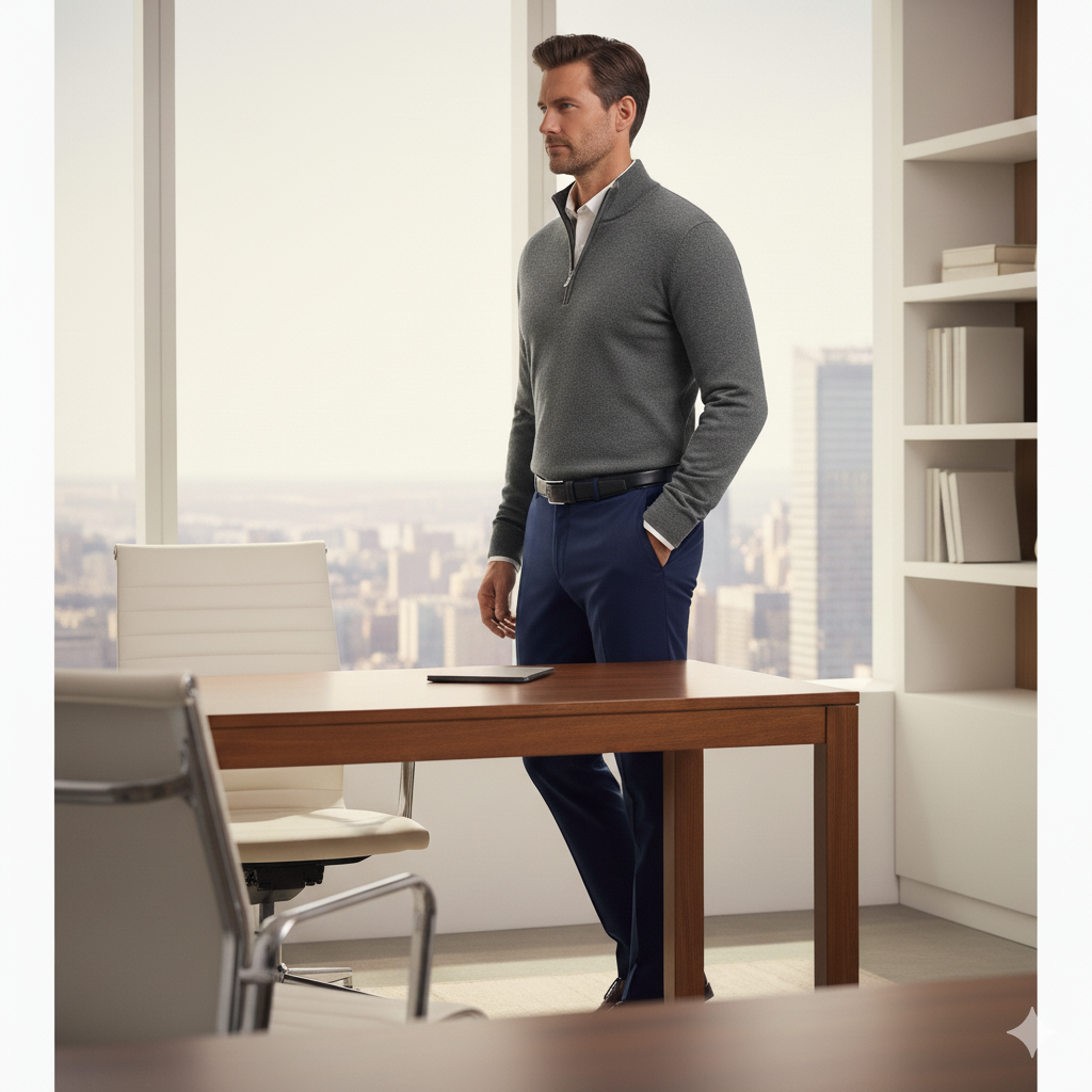Modischer Herren-Zipper-Pullover | Stilvoller Pullover mit Reißverschluss für Männer