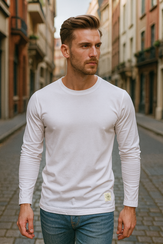 Klassisches Baumwoll Langarmshirt für Damen und Herren – Zeitloses Design, Perfekt für Jeden Anlass