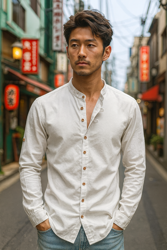 Herrenhemd im japanischen Katana-Stil – Perfekt für Samurai-Look