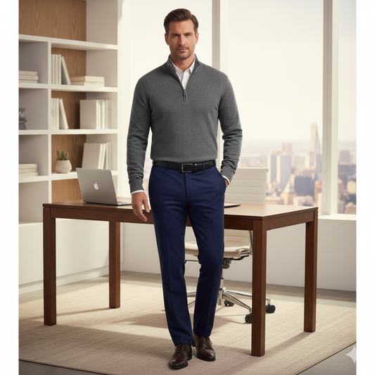 Modischer Herren-Zipper-Pullover | Stilvoller Pullover mit Reißverschluss für Männer