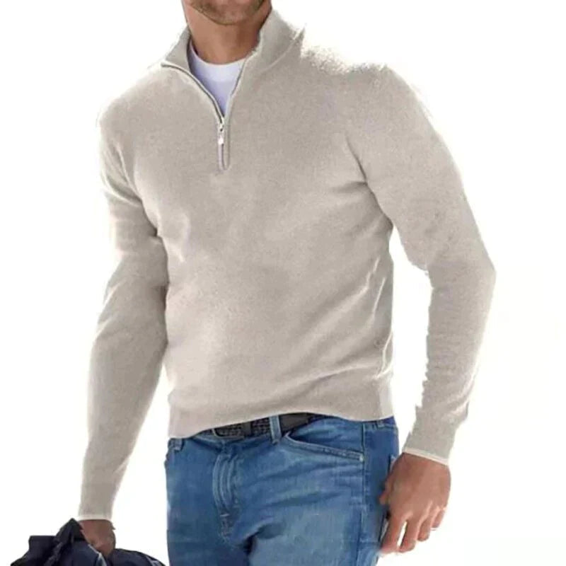 Modischer Herren-Zipper-Pullover | Stilvoller Pullover mit Reißverschluss für Männer