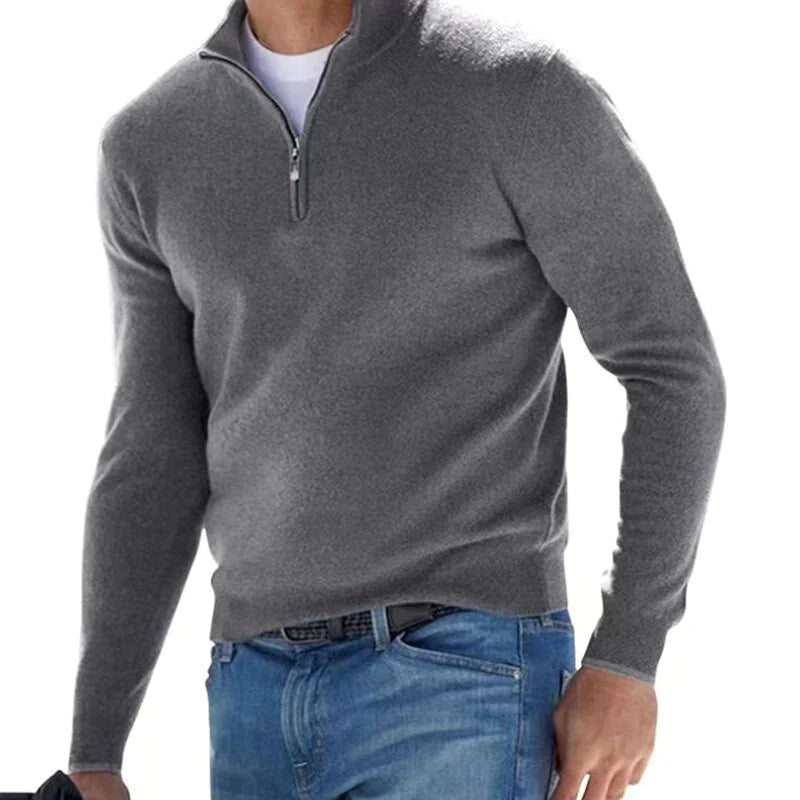 Modischer Herren-Zipper-Pullover | Stilvoller Pullover mit Reißverschluss für Männer